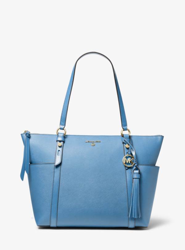 Damske Prenosná Taška Michael Kors Sullivan Large Saffiano Leather Top-Zip Námornícka Modrá - Kabelky Michael Kors Levně | ZIDLQ-2104